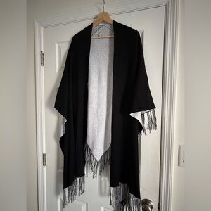 Subtle Luxury Black and Gray Knit Shawl